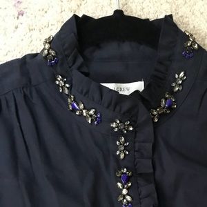 NWT J Crew Navy embellished Top